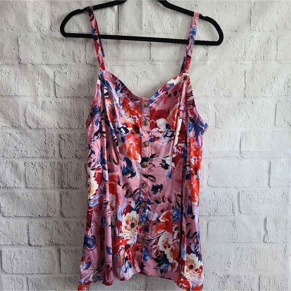 Torrid Floral Pink Challis Seamed Cami NWT Size 1X - Picture 2 of 10